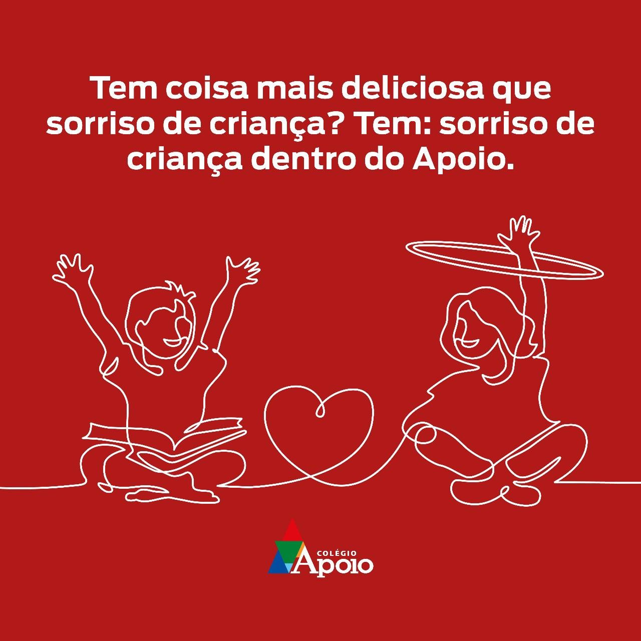 Tem coisa mais deliciosa que sorriso de criança? Tem: sorriso de criança dentro do Apoio