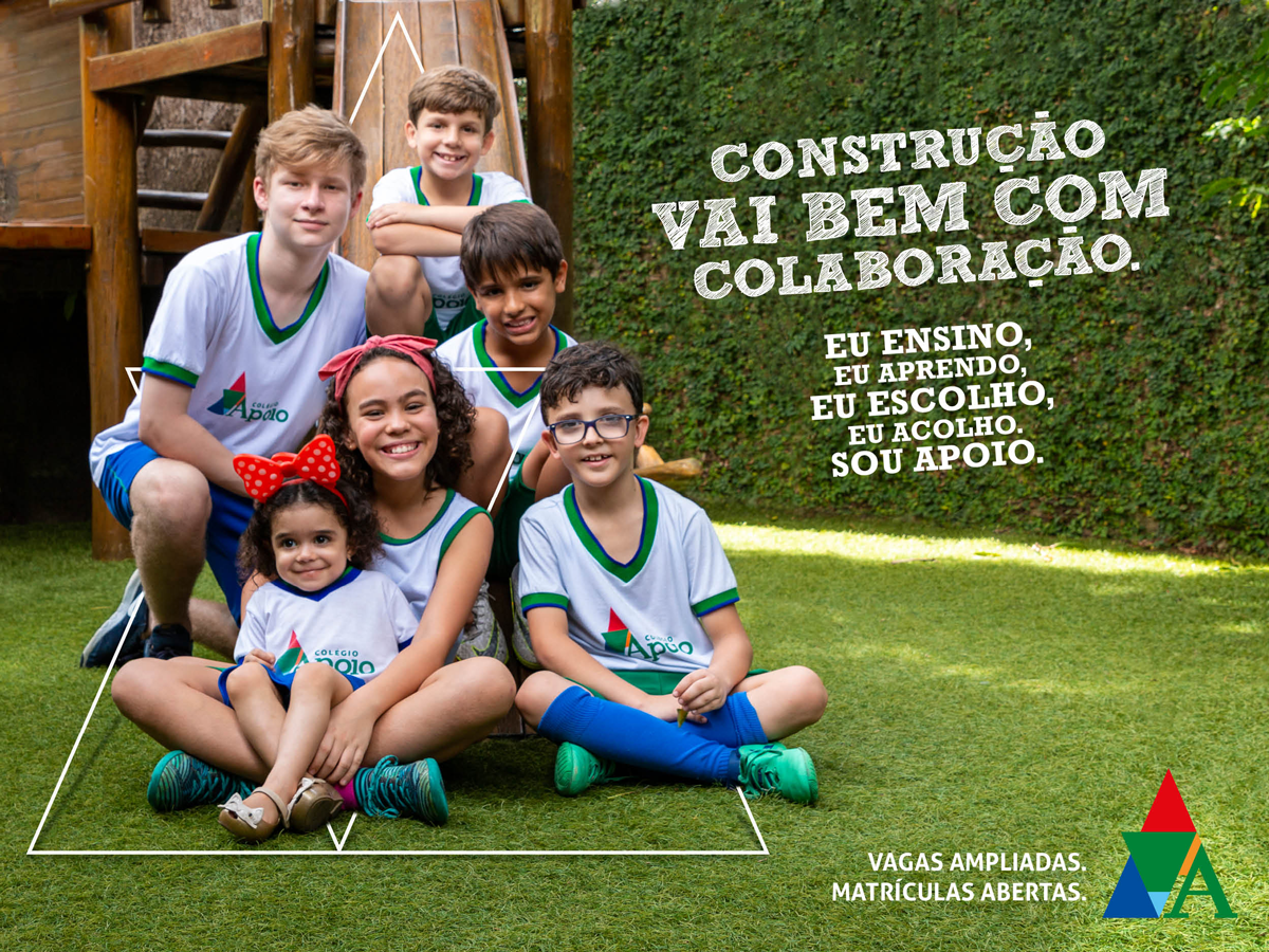 Construção vai bem com colaboração. Eu ensino, eu aprendo, eu escolho, sou Apoio.