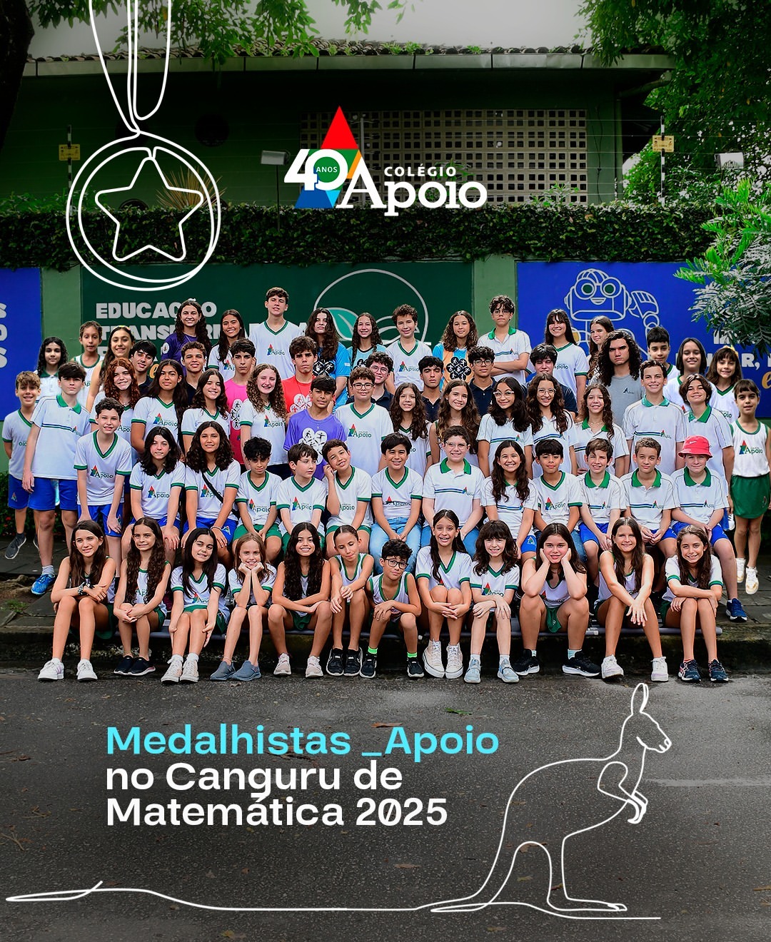 Medalhistas Apoio no Canguru de Matemática 2025