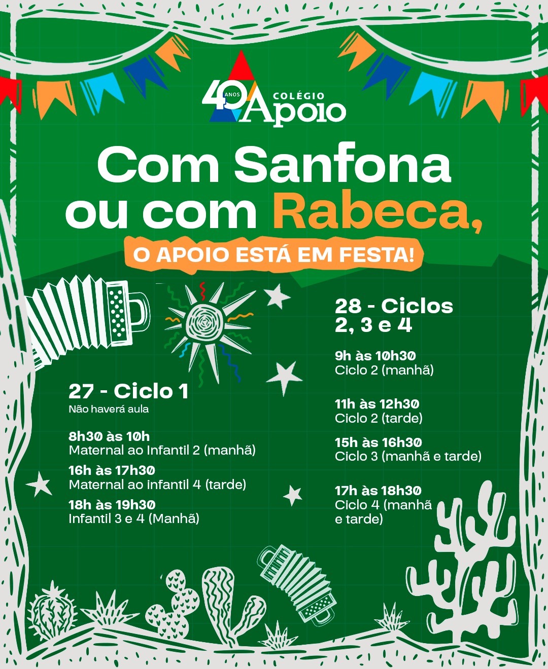 Com Sanfona ou com Rabeca, o Apoio está em festa!
